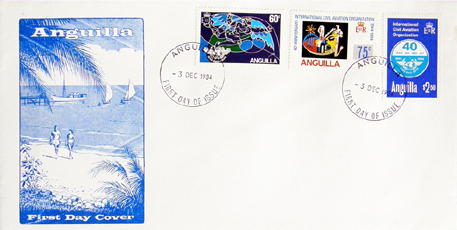 Hans Erni extremely rare Anguilla ICAO 1984 FDC